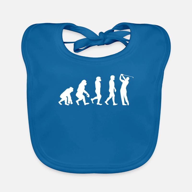 Golf Evolution Golf Player Sports Club de golf cadeau - Bavoir bio Bébé - bleu paon