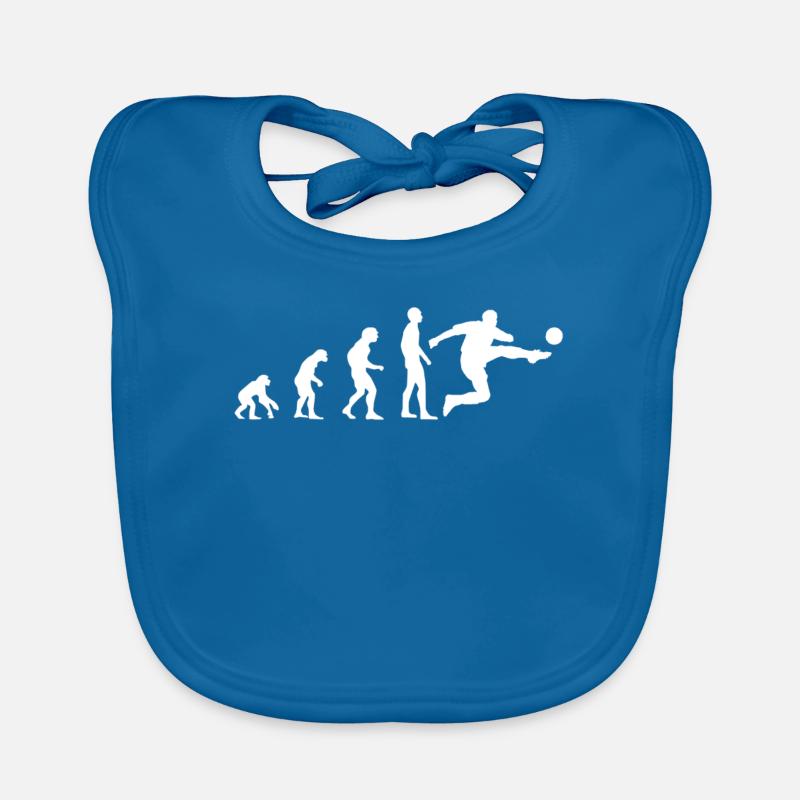 Fussball Evolution - Baby Bio-Lätzchen - Pfauenblau