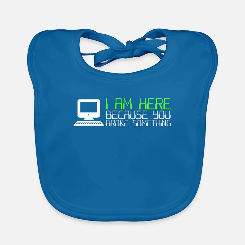 IT Computer IT Support IT Tickersystem - Baby Bio-Lätzchen - Pfauenblau