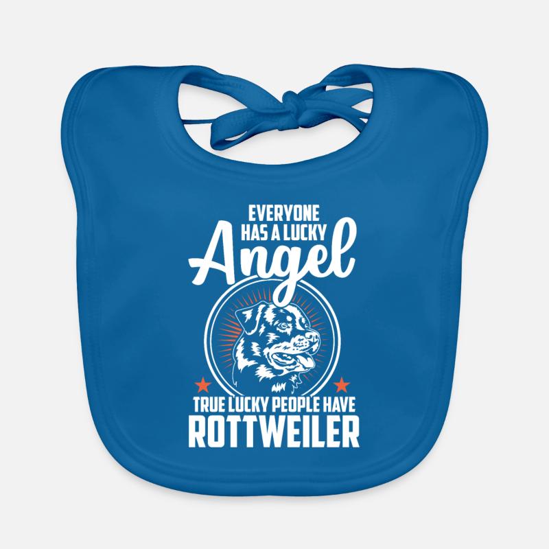 rottweiler - Bavoir bio Bébé - bleu paon