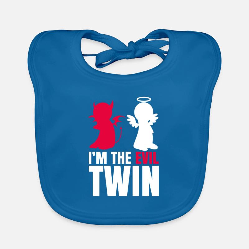 Zwillinge Geschenk - Baby Bio-Lätzchen - Pfauenblau
