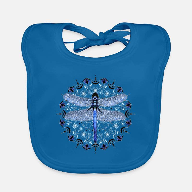 Libellen-Kleidungs-Libellen-Sweatshirt-Mandala Baby Bio-Lätzchen