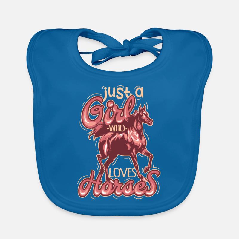 Cavalier drôle d'équitation cavalier gaul - Bavoir bio Bébé - bleu paon