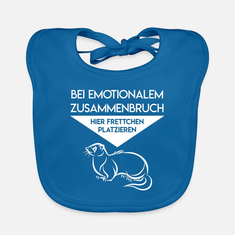 Frettchen - Baby Bio-Lätzchen - Pfauenblau