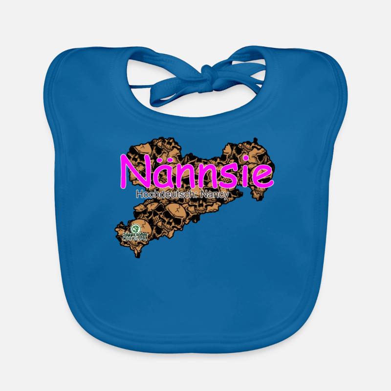 Nännsie - Nancy - Säggsch - Bavoir bio Bébé - bleu paon