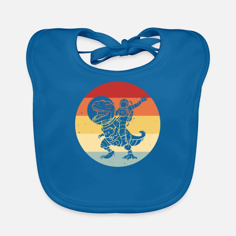 Dinosaurier Astronaut Weltall Retro Baby Bio-Lätzchen