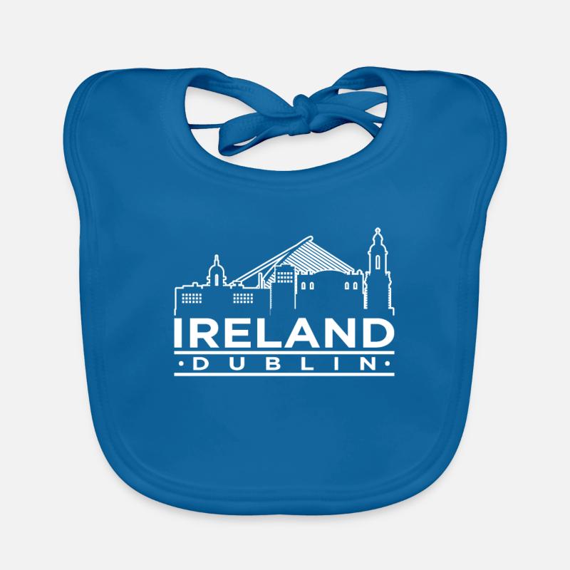 Irlande - Bavoir bio Bébé - bleu paon