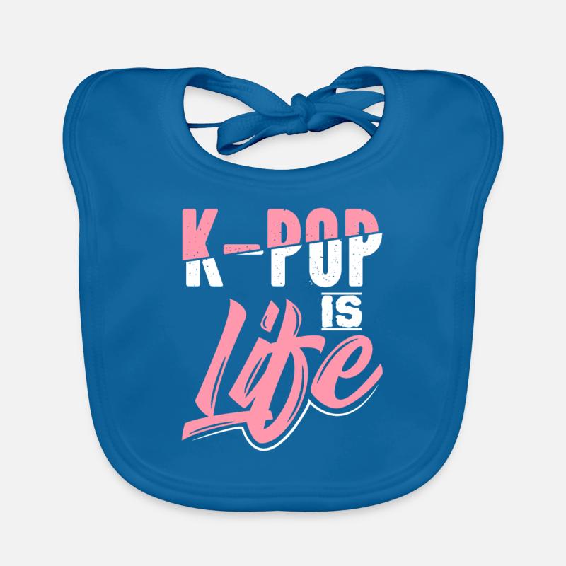 K-Pop - Bavoir bio Bébé - bleu paon