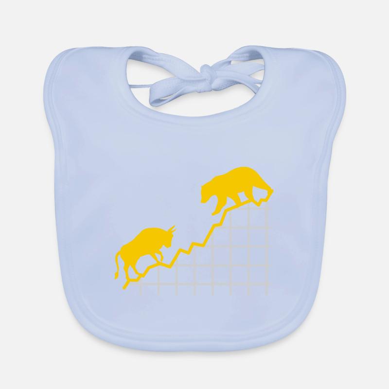 Bull vs Bear - Bourse en argent cadeau Bavoir bio Bébé