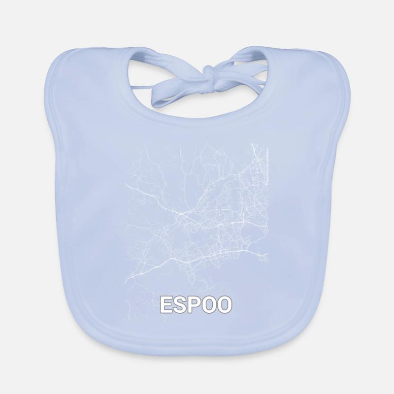 Espoo city map and streets Organic Baby Bibs