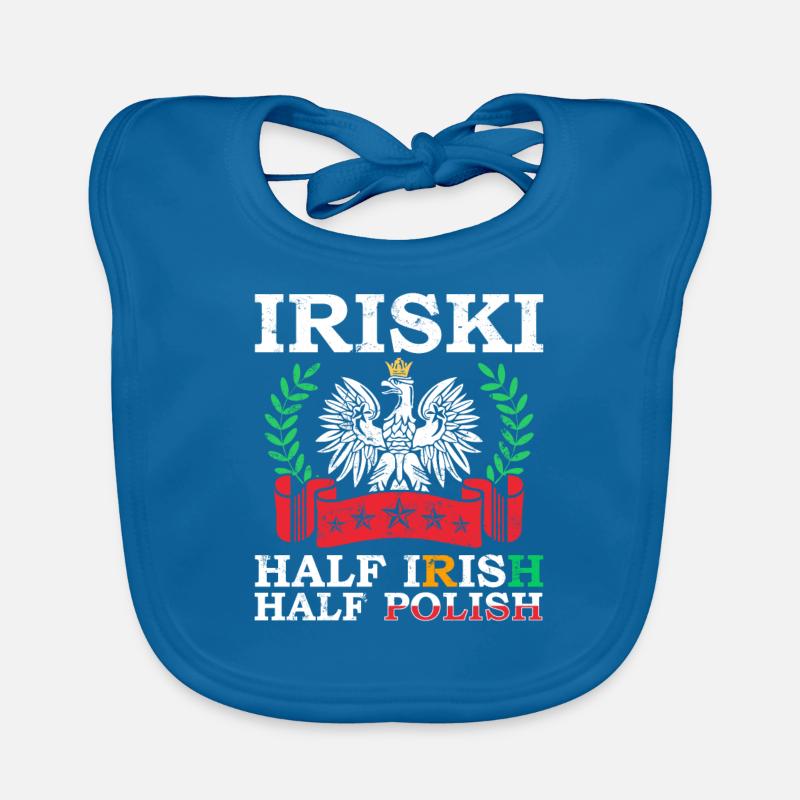 Irlande - Bavoir bio Bébé - bleu paon