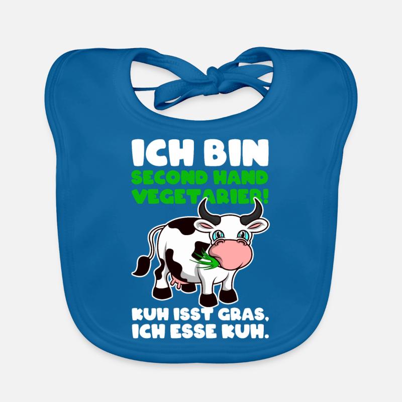 Ich bin Second Hand Vegetarier Shirt - Kuh Baby Bio-Lätzchen