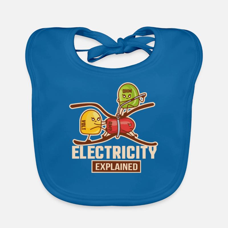 Electricity Explained Physique | Funny prof geek Bavoir bio Bébé