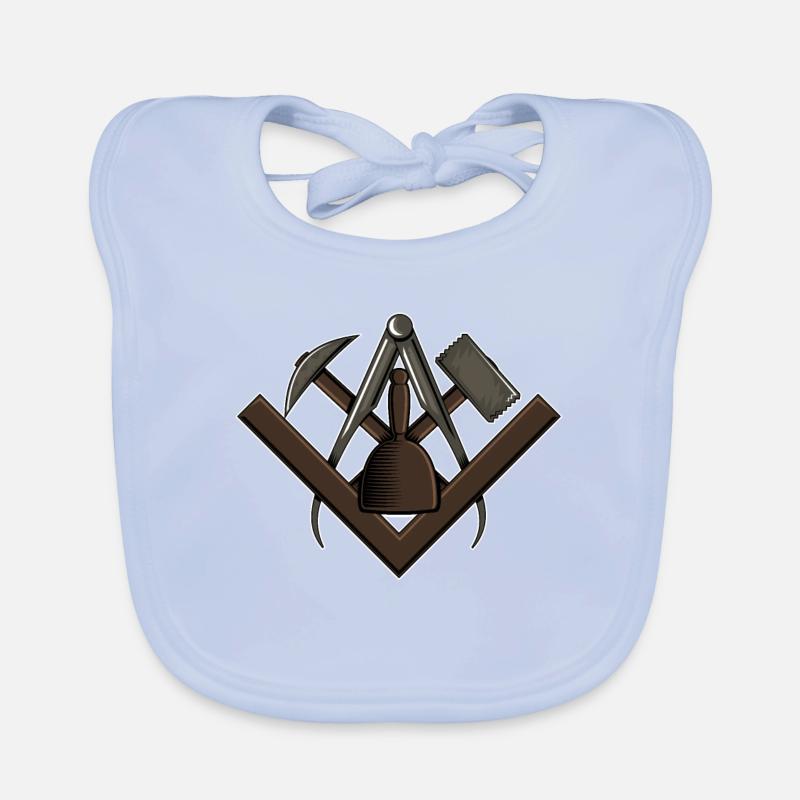Stonemason Stonemasonry Guild Crest Gift Organic Baby Bibs