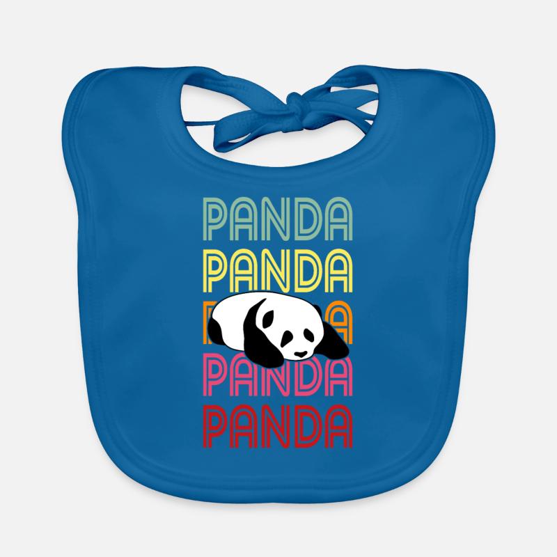 panda - Bavoir bio Bébé - bleu paon