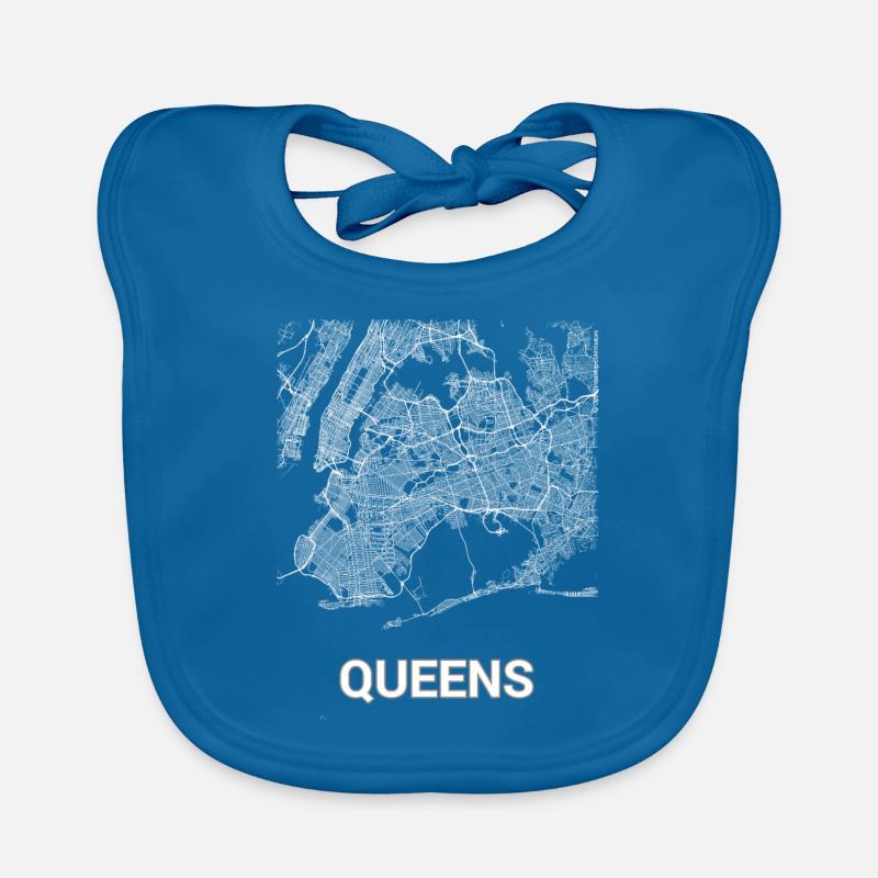Queens Stadtplan und Straßen Baby Bio-Lätzchen