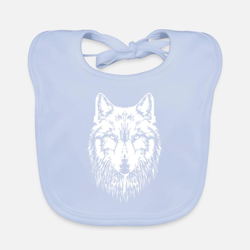 Wolf Head Organic Baby Bibs