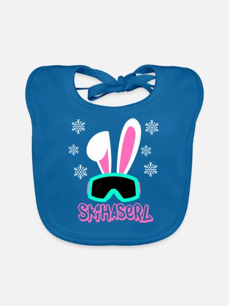 Skihaserl - Bavoir bio Bébé - bleu paon - Devant