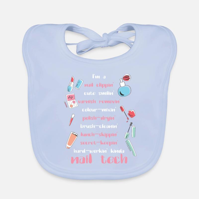 Nail Tech Beautician Fingernails Nail Tech Gift Organic Baby Bibs