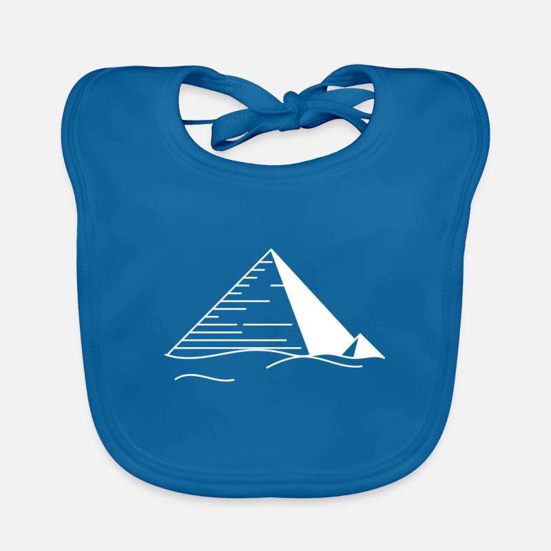 Pyramides dans le désert - Bavoir bio Bébé - bleu paon