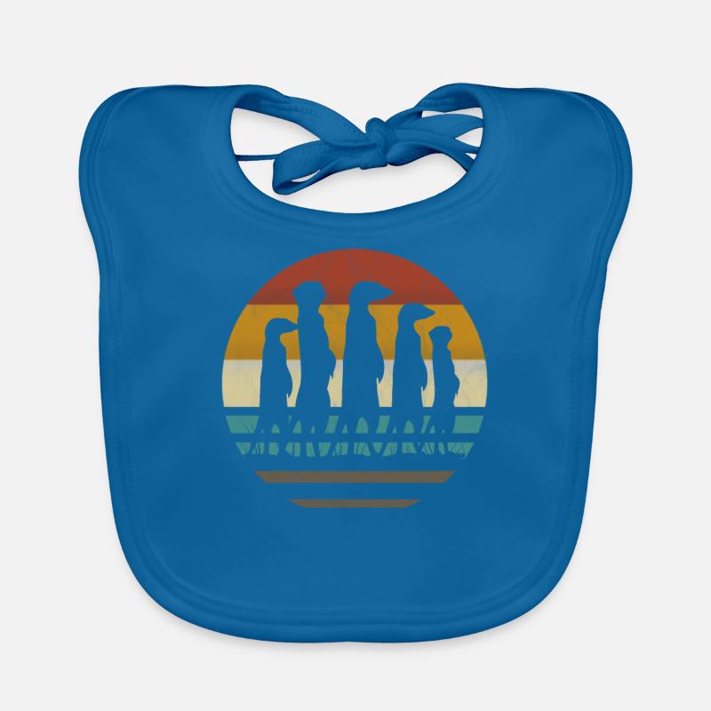 Erdmännchen retro vintage - Baby Bio-Lätzchen - Pfauenblau