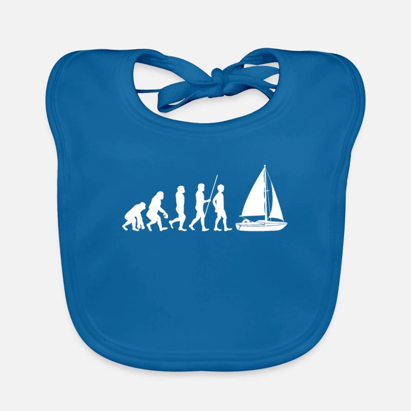 Evolution de la voile - Bavoir bio Bébé - bleu paon