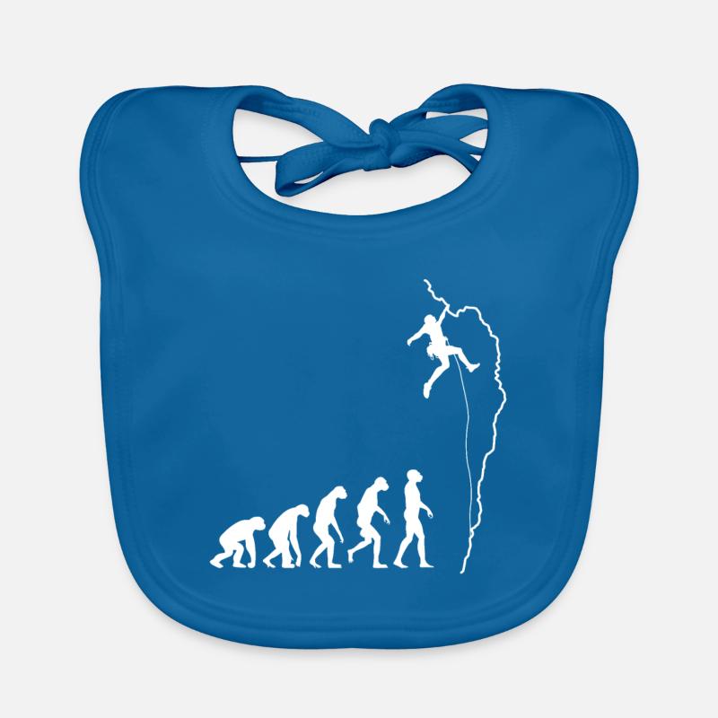 Klettern Evolution Bouldern Kletterer Geschenk - Baby Bio-Lätzchen - Pfauenblau