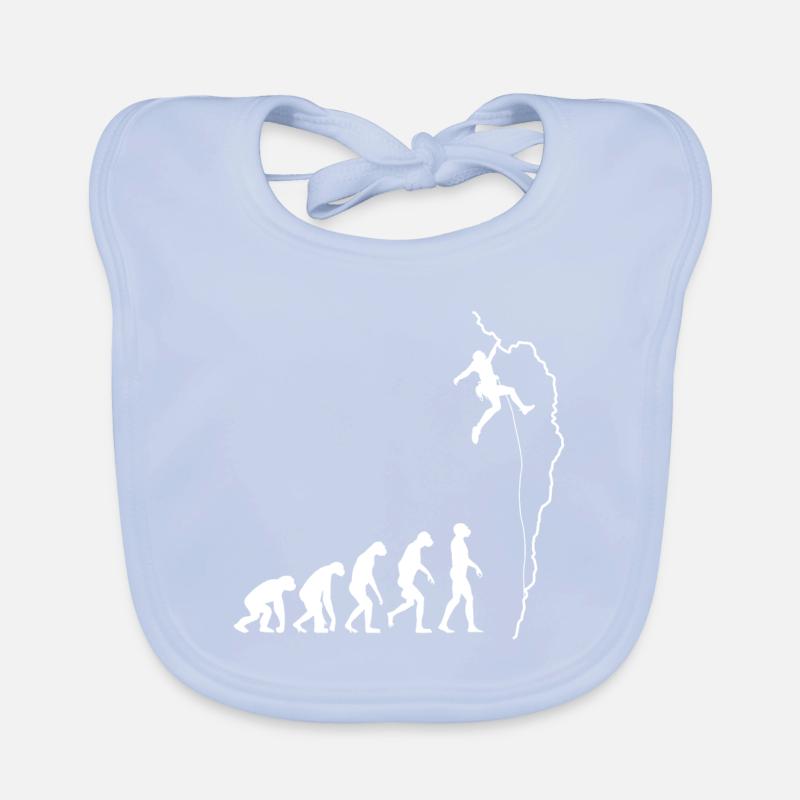 Escalade évolution grimpeur rocher cadeau Bavoir bio Bébé