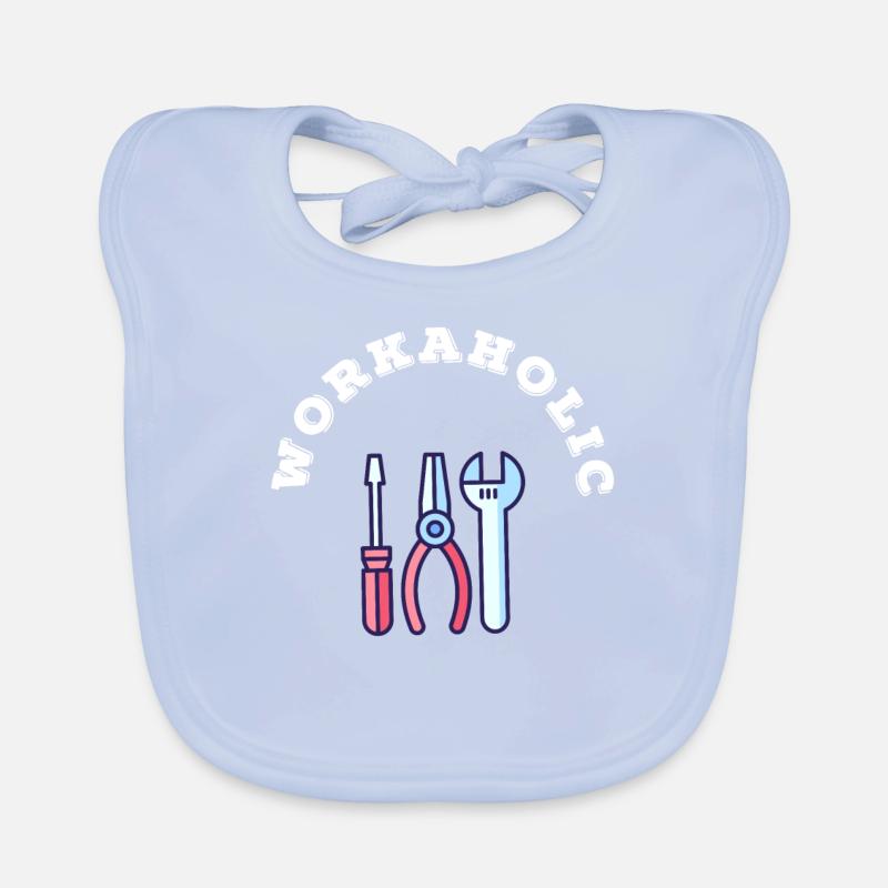 Ich bin Workaholic Geschenkidee Geburtstag Baby Bio-Lätzchen