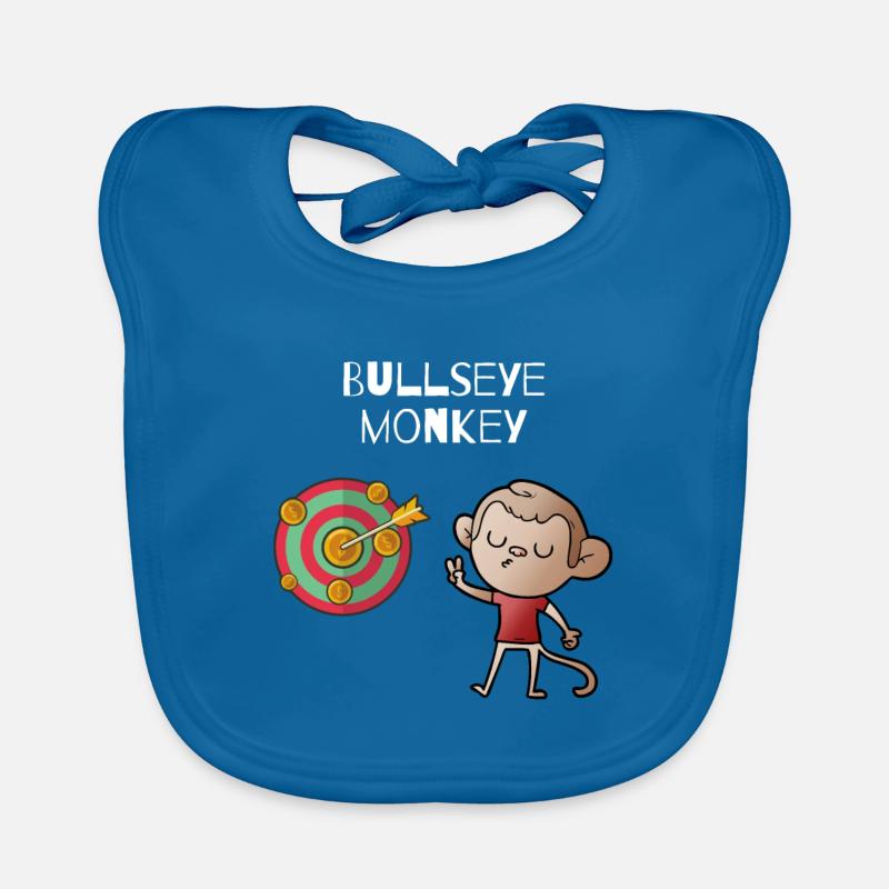 Singe Bullseye - singe effronté sur un jeu de fléchettes Bavoir bio Bébé