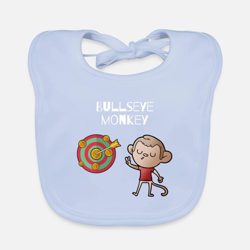 Bullseye monkey - freches Äffchen am Dartboard Baby Bio-Lätzchen