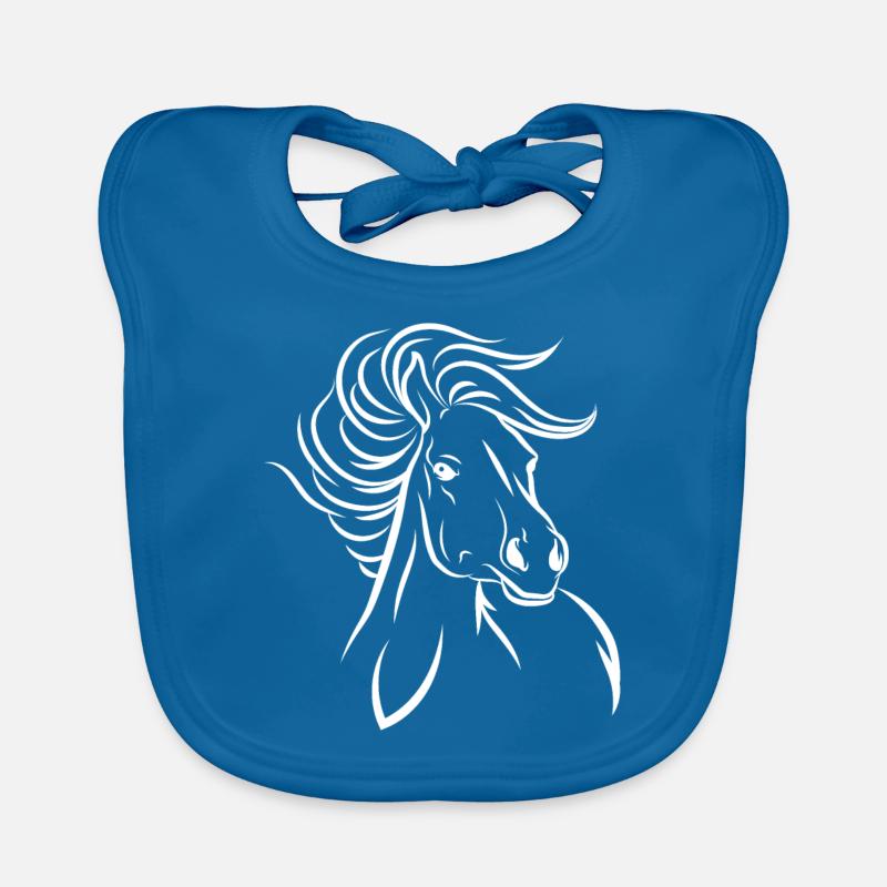 Cheval cheval - Bavoir bio Bébé - bleu paon