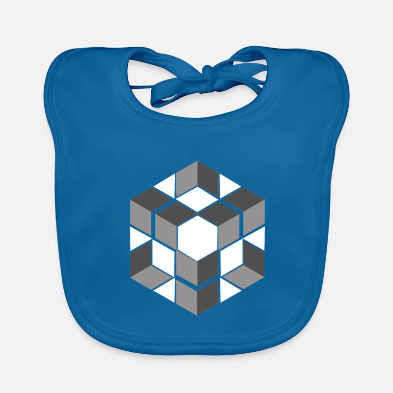 Geometric Cube Seamless Pattern Graphic Organic Baby Bibs