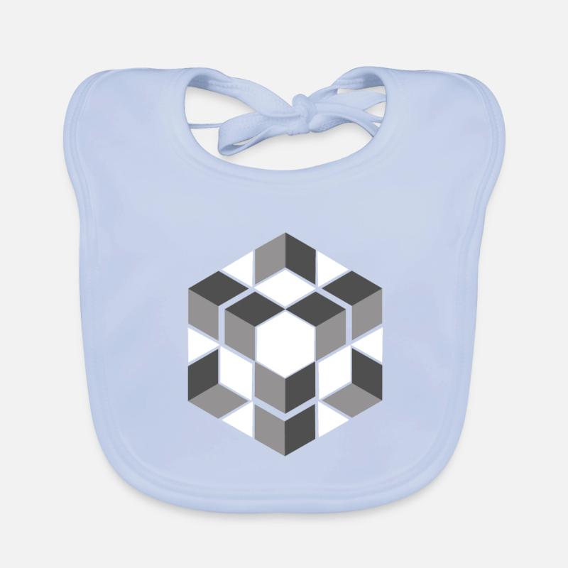 Geometric Cube Seamless Pattern Graphic Organic Baby Bibs