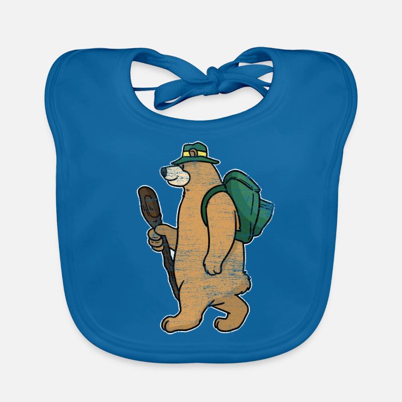 Backpacker Bär Geschenk Baby Bio-Lätzchen