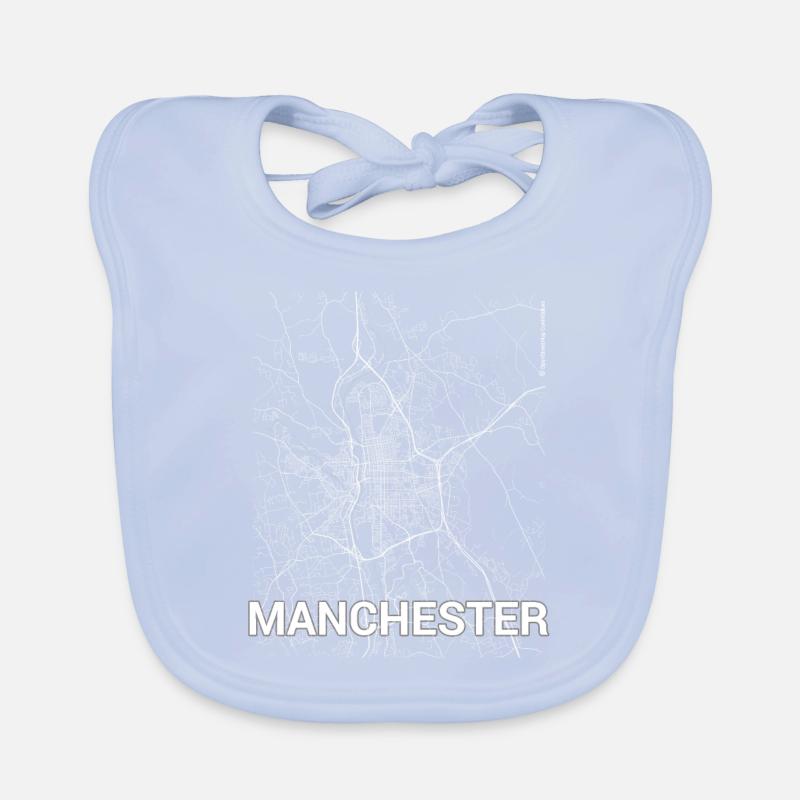 Plan et rues de la ville de Manchester Bavoir bio Bébé