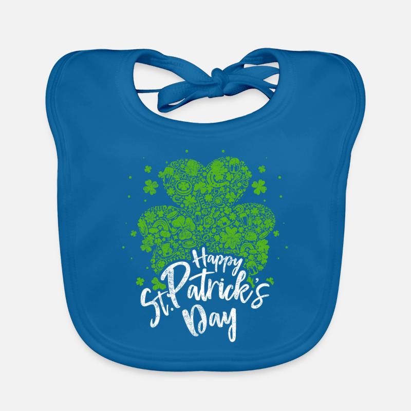 Saint Patricks Day - Bavoir bio Bébé - bleu paon