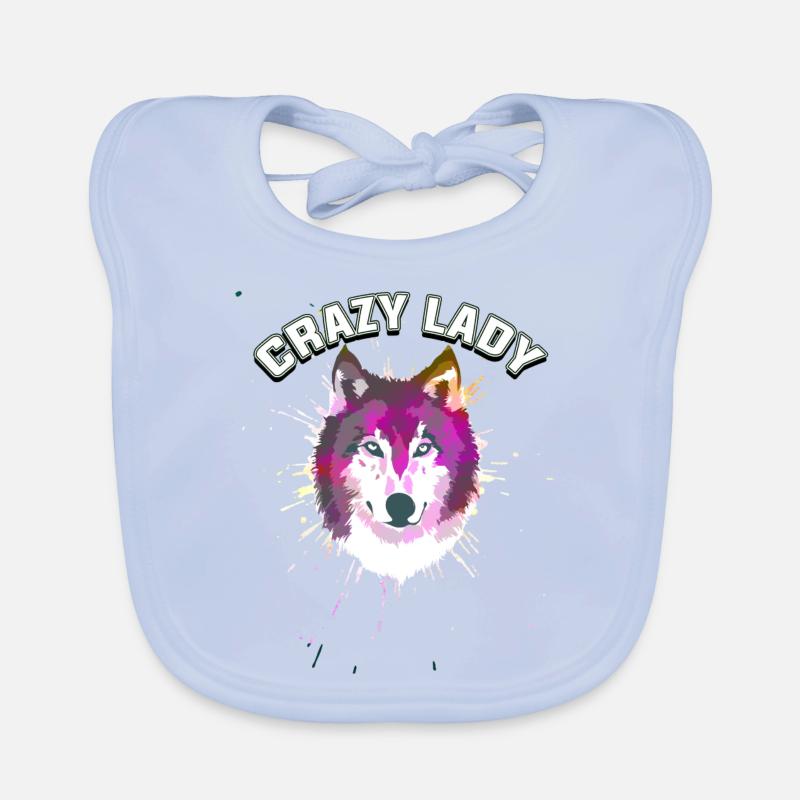 Crazy wolfs lady Baby Bio-Lätzchen