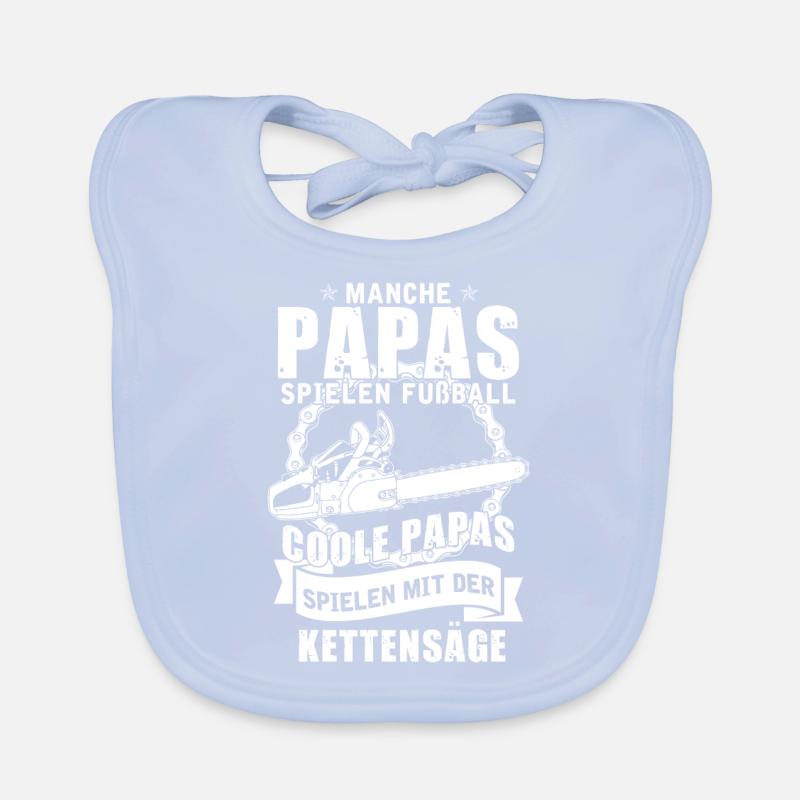 Some dads play soccer cool chainsaw Organic Baby Bibs