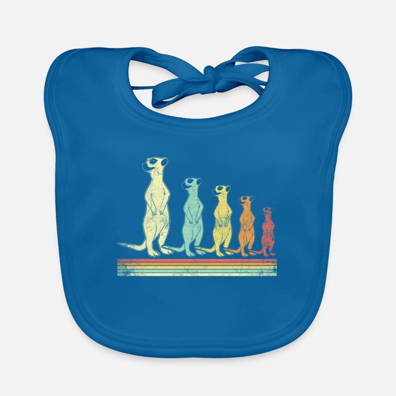Retro Erdmännchen - Baby Bio-Lätzchen - Pfauenblau