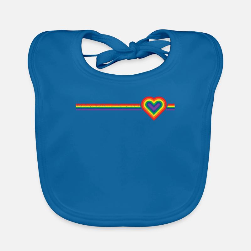 rainbow heart regenbogen herz Baby Bio-Lätzchen