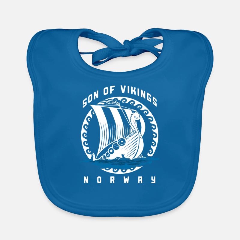 Norvège - Bavoir bio Bébé - bleu paon