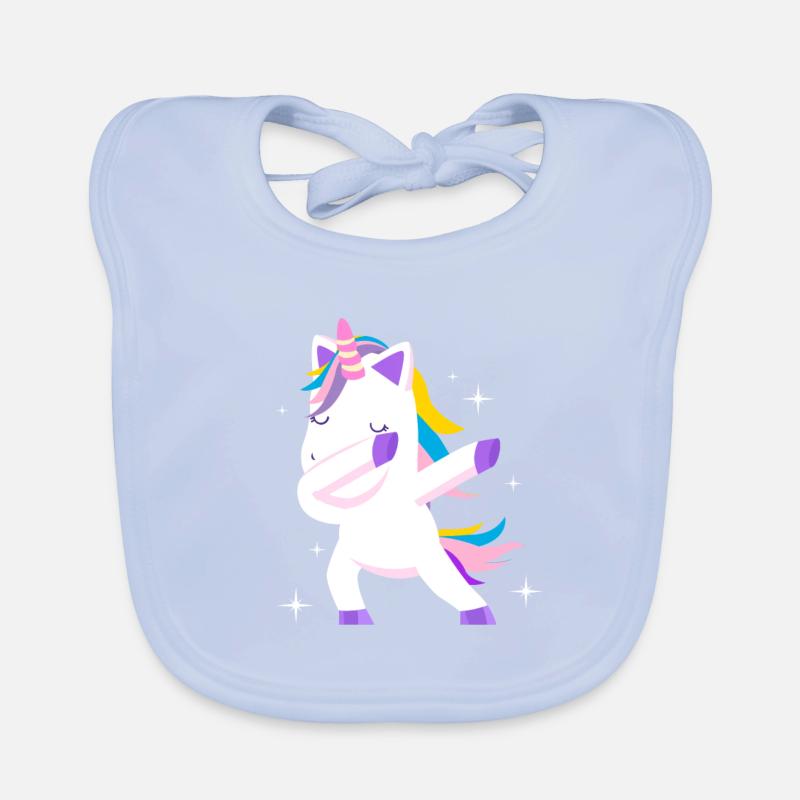 Unicorn dance dabbing gift Organic Baby Bibs