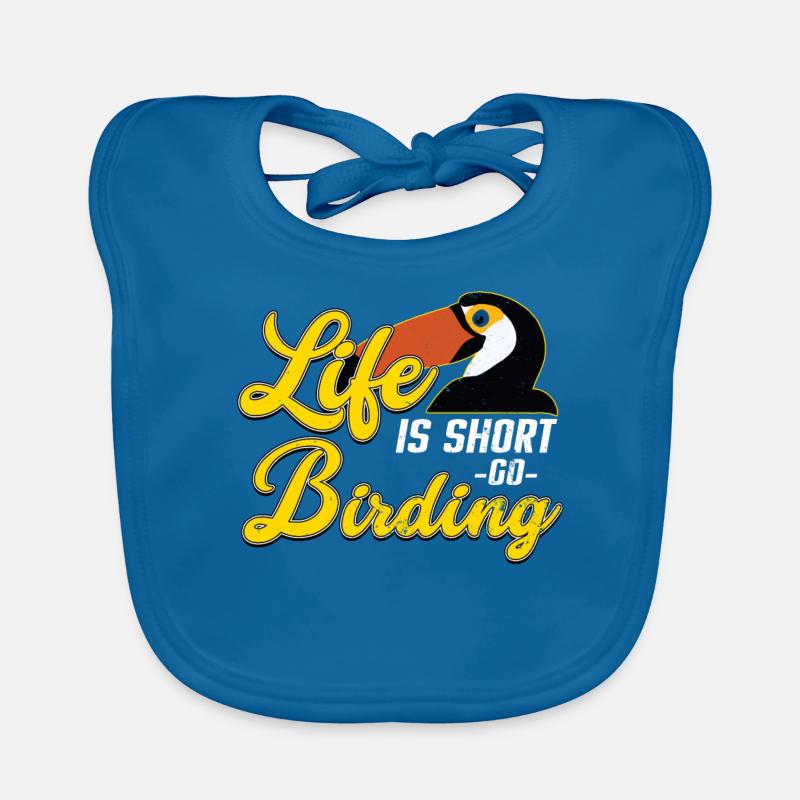 Observation des oiseaux, cadeau d'observation des oiseaux - Bavoir bio Bébé - bleu paon