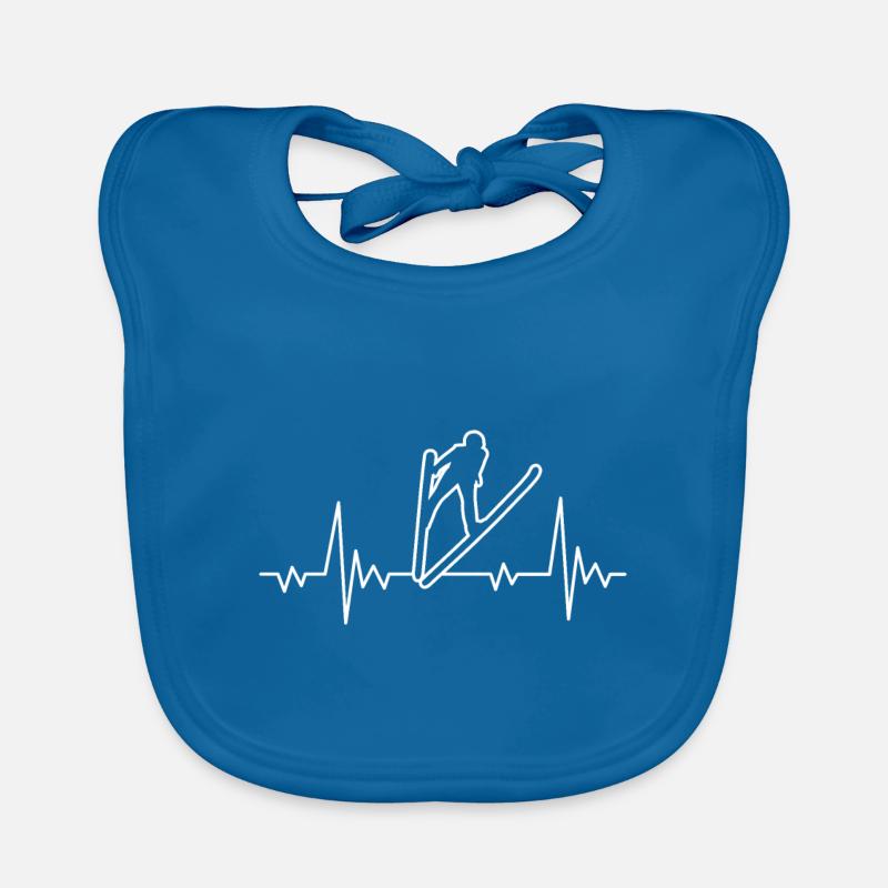 Ski jumping ski jumping ski flying heartbeat Organic Baby Bibs