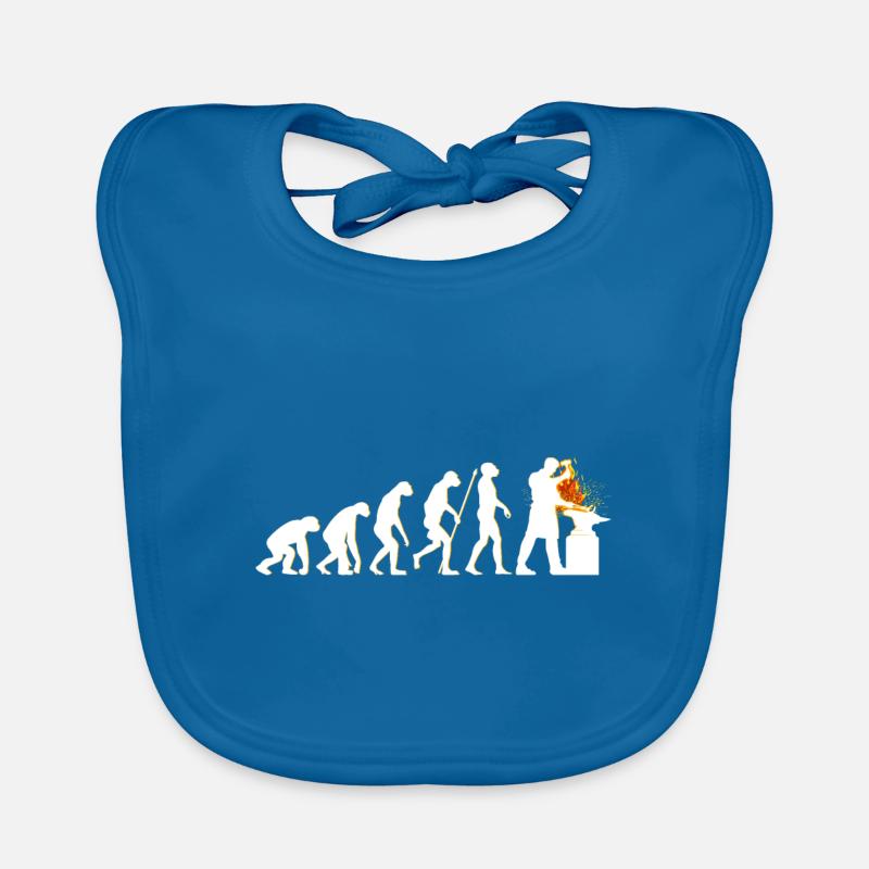 Hufschmied Evolution Schmied Geschenk Baby Bio-Lätzchen