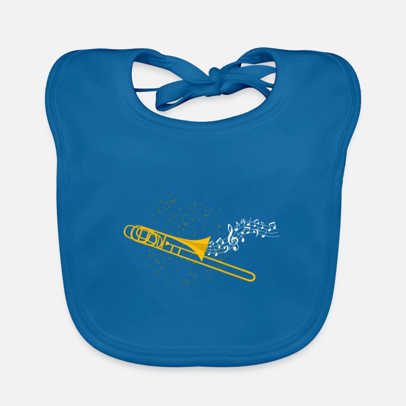 Trombone - Bavoir bio Bébé - bleu paon