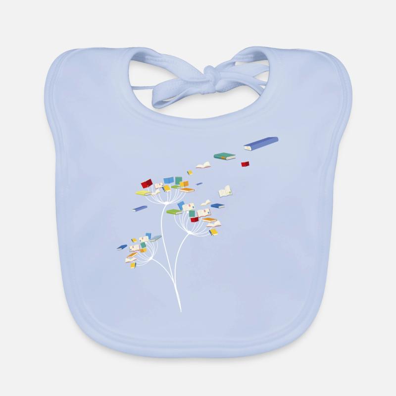 Dandelion Books Flower Floral Reader Gift Design Organic Baby Bibs