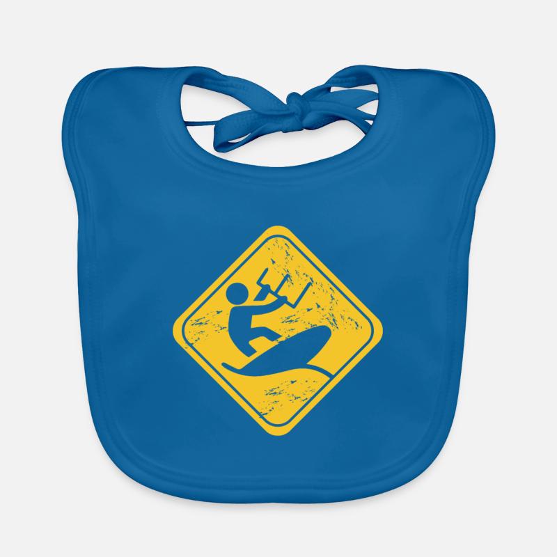Cadeau de surf kitesurf kitesurf - Bavoir bio Bébé - bleu paon