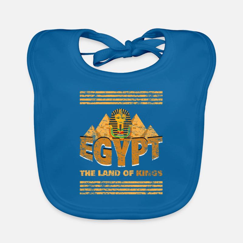 Pyramides de Pharaon Egypte - Bavoir bio Bébé - bleu paon